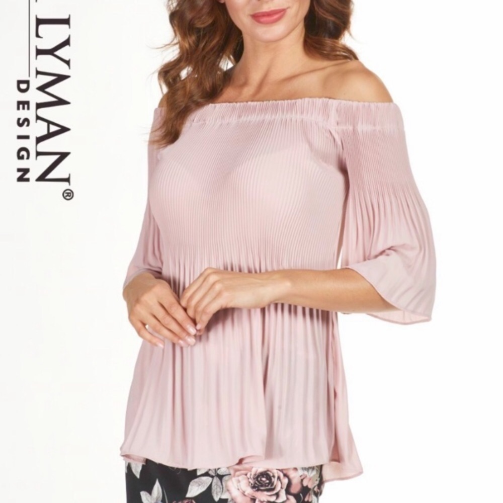 Frank Lyman‎ Off The Shoulder Top Blouse Blush Pink